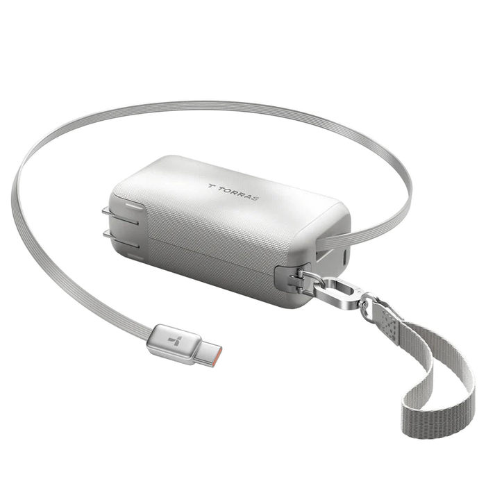 TORRAS EasyGo Wearable Power Bank 45W 10K mAh with matte finish, clip-on design, and fast charging support