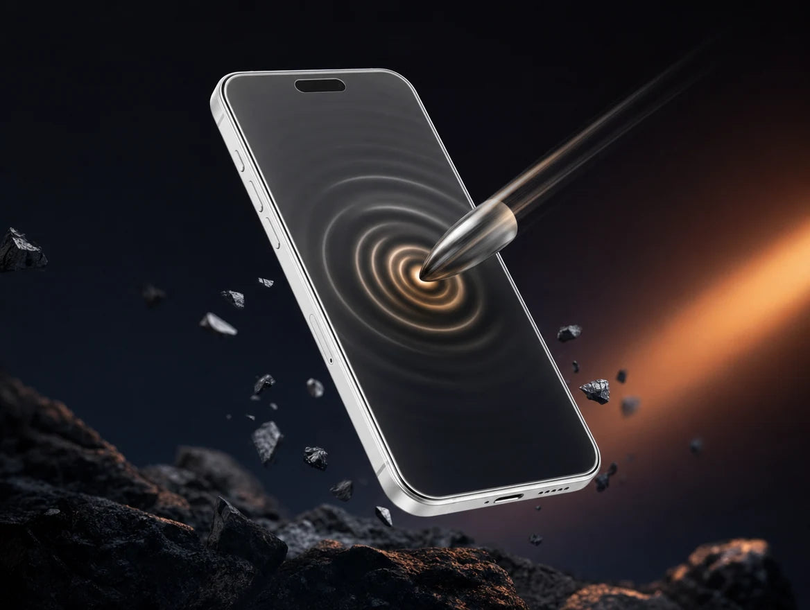 TORRAS HD Shield Ultra shock-absorbing core layer taking impact to protect the iPhone screen