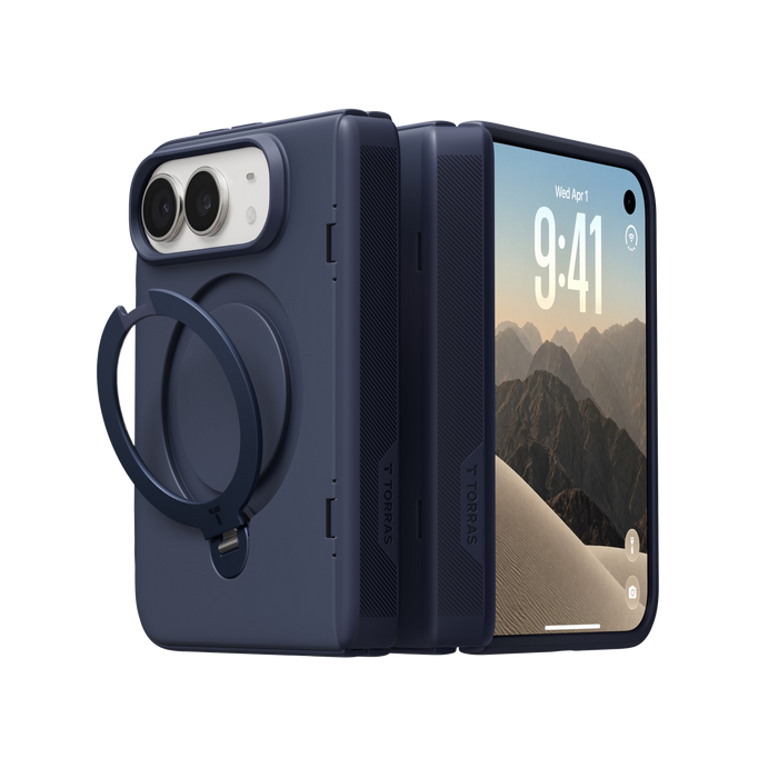 Ostand Q3 Spin for iPhone Duo — Deep Blue