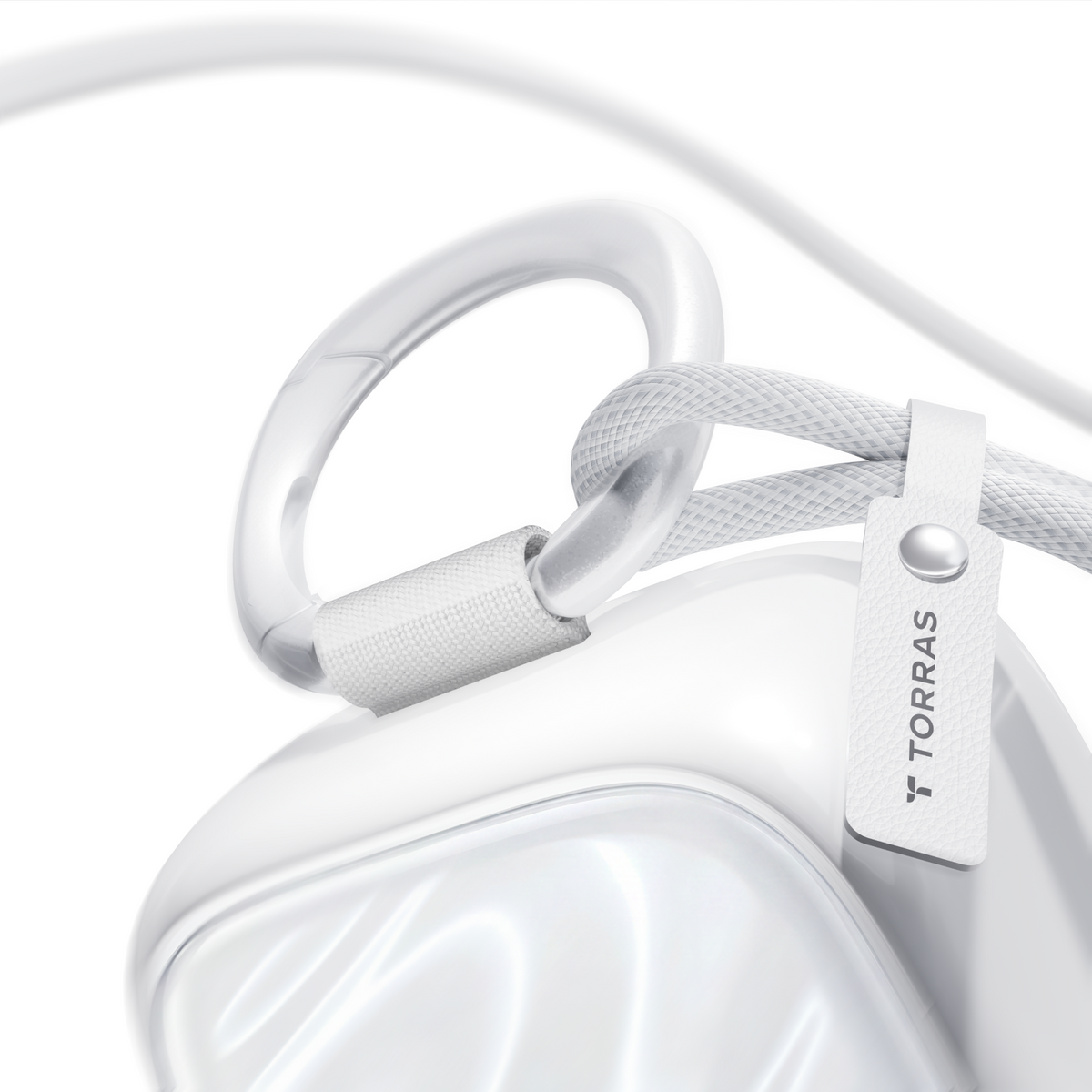 Close-up of PearlGo 10K power bank cable and lanyard