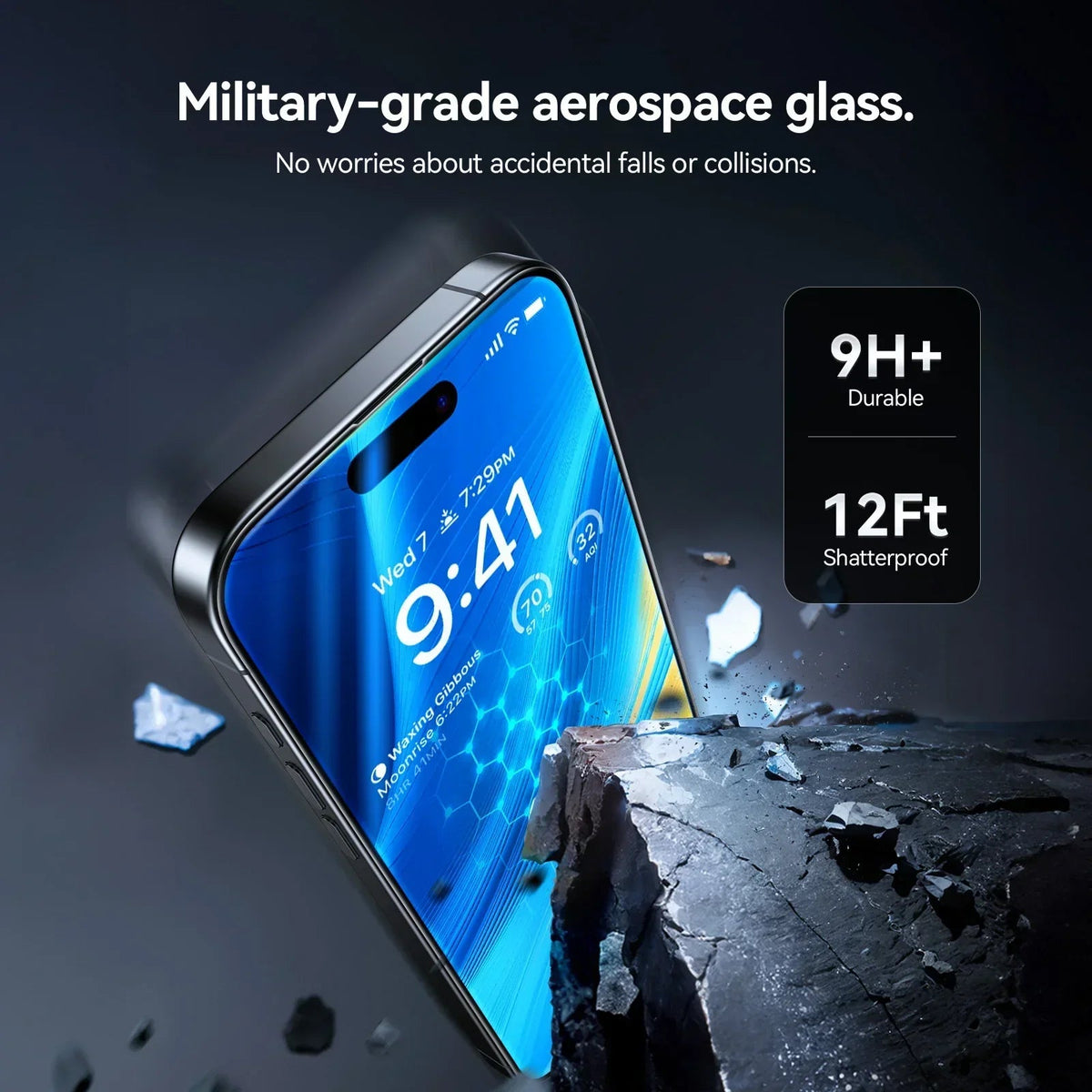 Privacy Shield 12X Shockproof Screen Protector for iPhone 16 Pro Max
