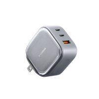 TORRAS IceCore 67W GaN fast charger in grey with foldable plug and three ports