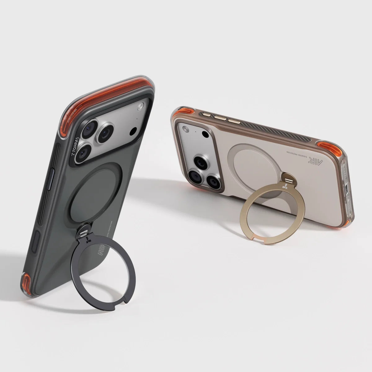 TORRAS Ostand Q3 Air Pro Case for iPhone 17 Pro Max and iPhone 17 Pro with 360° precision stand, MagSafe support, and Air² Pro dual-layer airbag protection