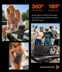 Ostand O3 Fitness 360° Magnetic Stand Case – People using the stand case during sports and cycling: 360° rotation, 180° tilt