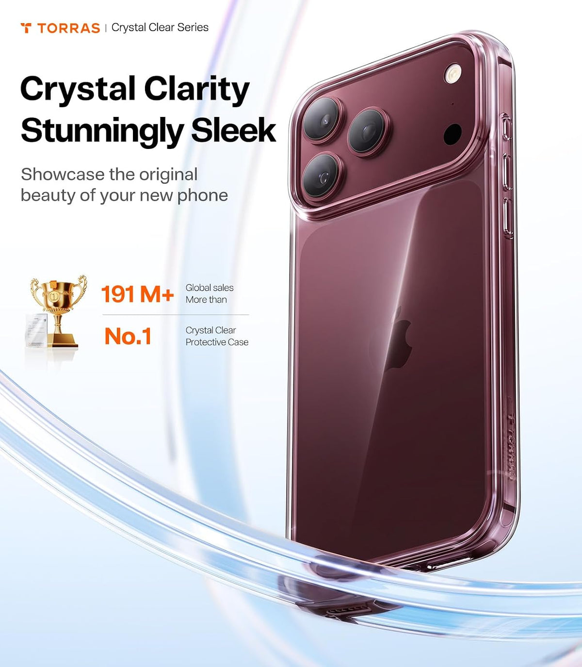 TORRAS Crystal Clear Anti-Yellowing Case – Crystal clear slim case showcasing the original color of the phone
