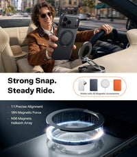 Ostand O3 Fitness 360° Magnetic Stand Case – Phone on a magnetic car mount: 1:1 alignment, 18N force, N56 magnets, Halbach array