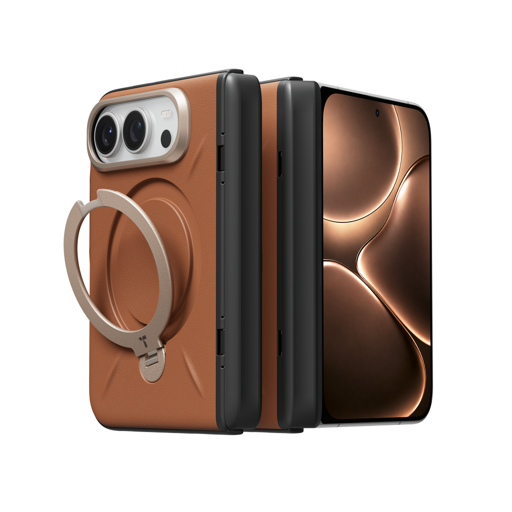 Ostand Q3 VegSkin for iPhone Duo — Amber Brown