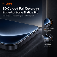 3D curved full-coverage edge-to-edge fit, with insets showing the wrapped edge and case clearance