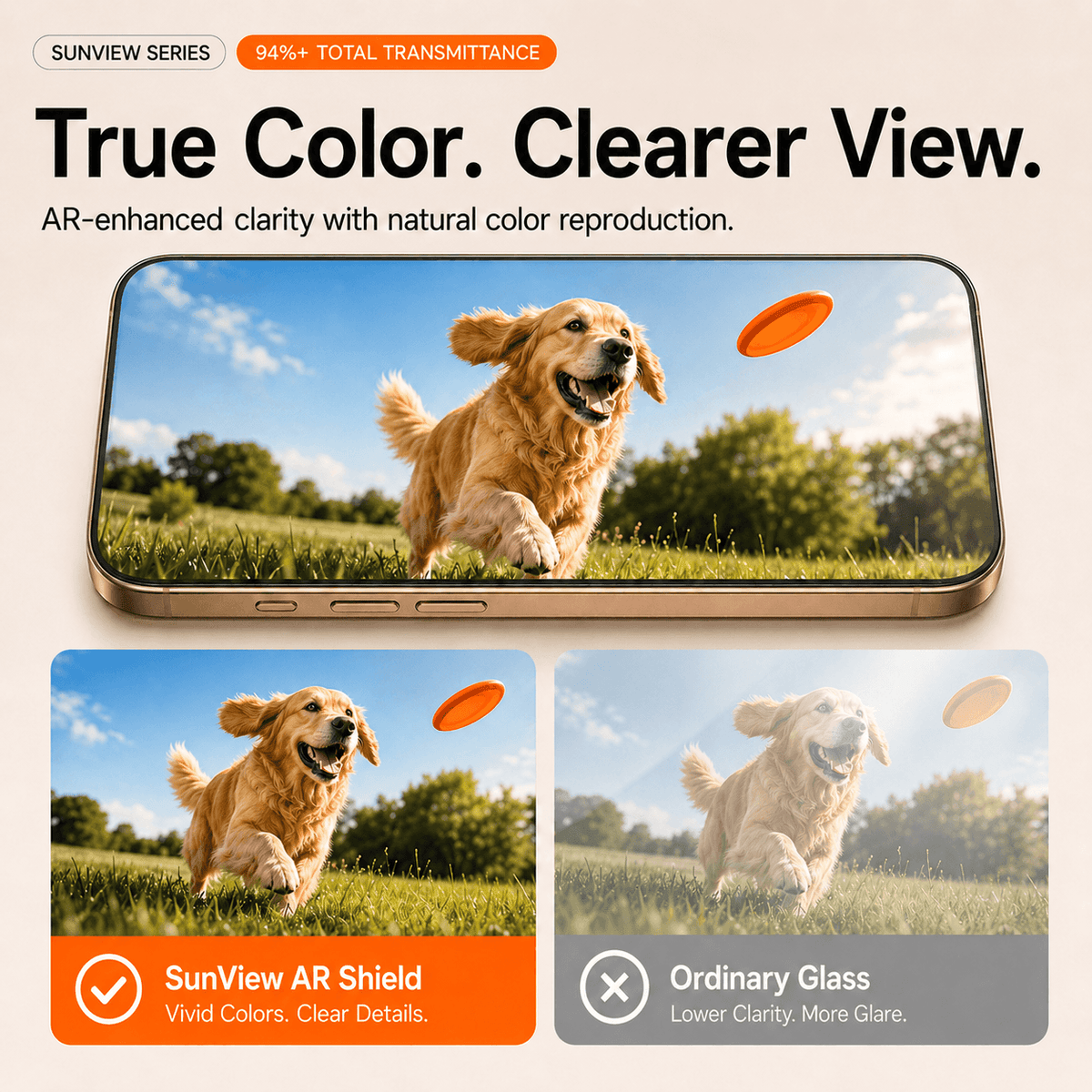 SunView AR Shield Screen Protector for iPhone 17 Pro (2 Pack)