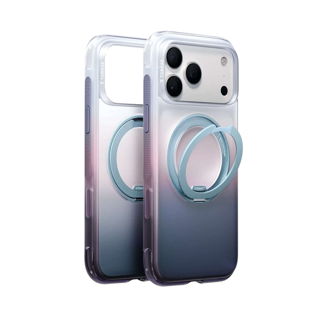 TORRAS Ostand O3 Air Case for iPhone 17 Pro Max with 360° rotating stand and 13 ft drop protection
