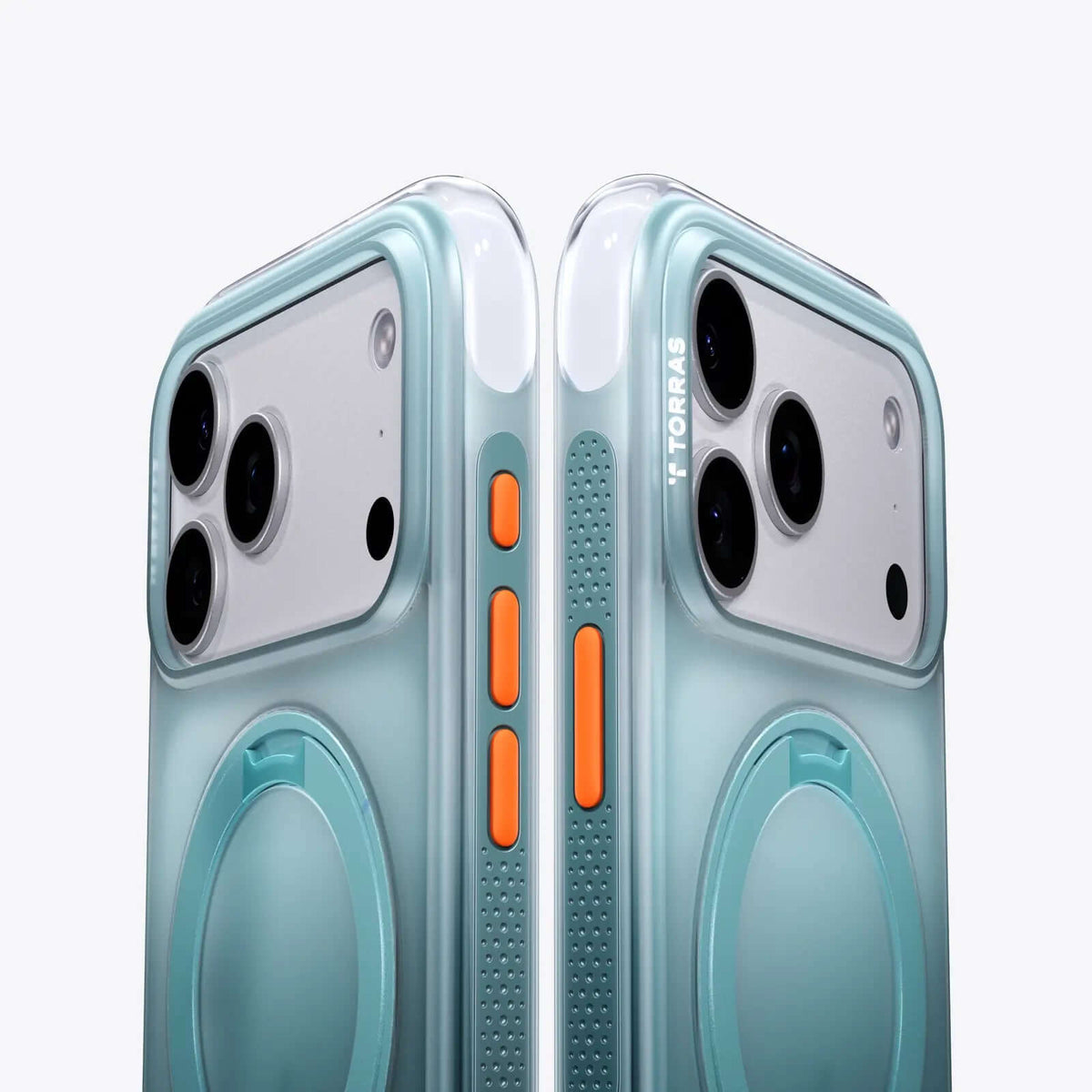 TORRAS Ostand O3 Air Case for iPhone 17 Pro Max with 360° rotating stand and 13 ft drop protection