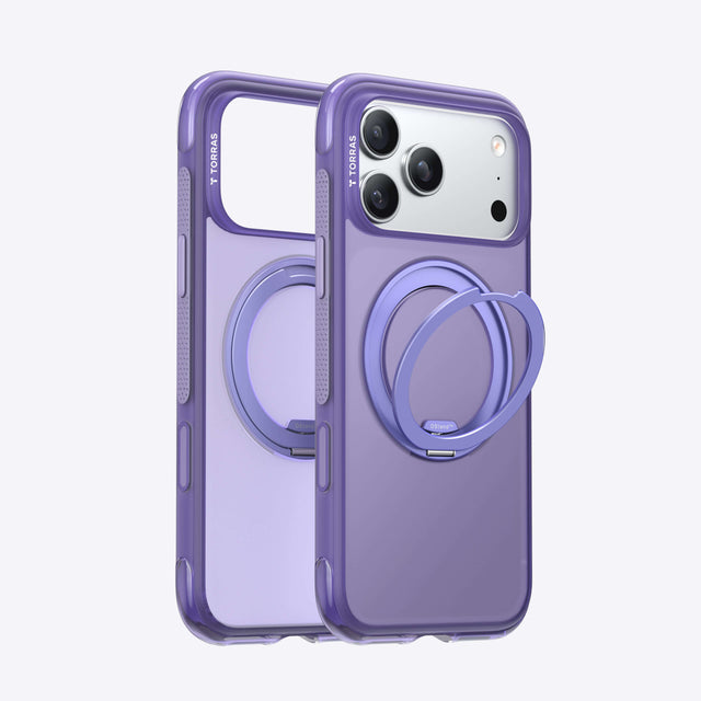 TORRAS Ostand O3 Air Classic Case for iPhone 17 Pro Max with 360° rotatable stand and airbag protection