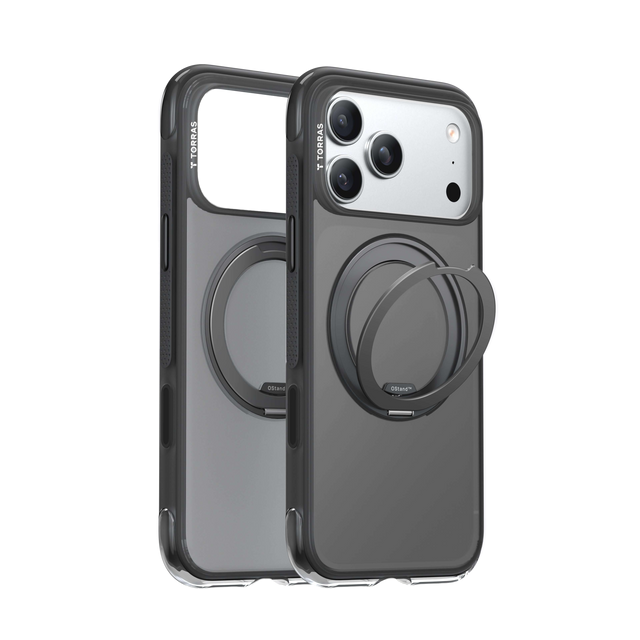 TORRAS Ostand O3 Air Classic Case for iPhone 17 Pro Max with 360° rotatable stand and airbag protection