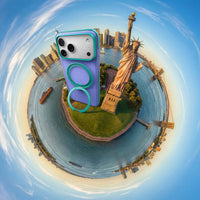 TORRAS Ostand O3 Hue Case for iPhone 17 Pro Max with 360° rotatable stand, colorful design, and MagSafe compatibility