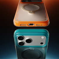 TORRAS Ostand Q3 Air Case for iPhone 17 Pro with 360° spin stand, MagSafe support, and airbag protection