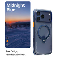 TORRAS Ostand Q3 Air Case for iPhone 17 Pro with 360° spin stand, MagSafe support, and airbag protection