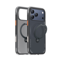 TORRAS Ostand Q3 Air Case for iPhone 17 Pro with 360° spin stand, MagSafe support, and airbag protection