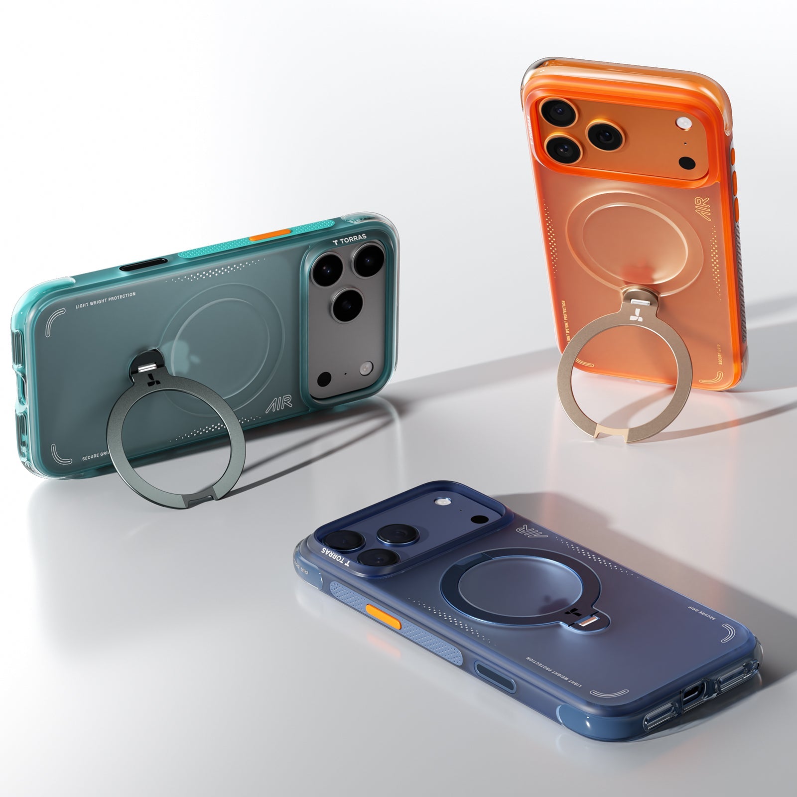 Ostand Q3 Air Kickstand Case, iPhone 17/16/15 | Torras Glass