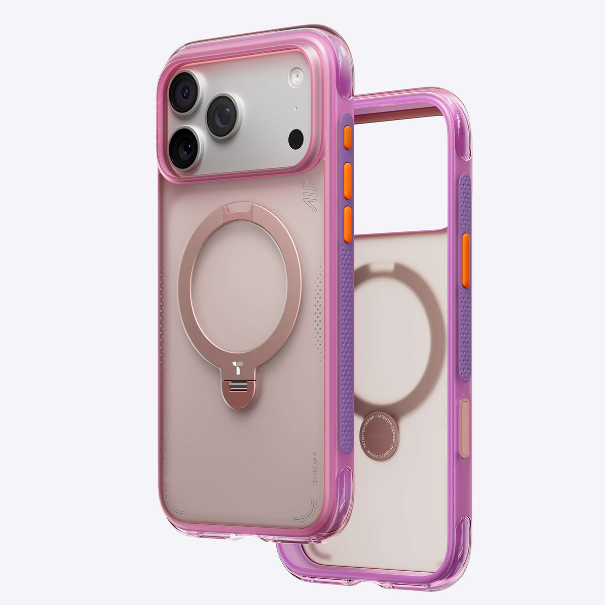 TORRAS Ostand Q3 Air Colorblock Case for iPhone 17 Pro Max with 360° rotating stand and air dynamic cushioning