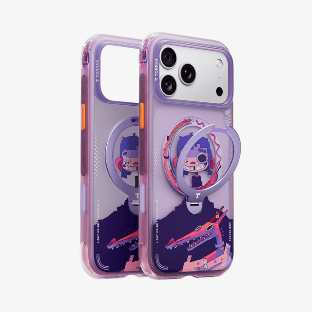 TORRAS x GAWX Ostand Q3 Air iPhone 17 Pro Max case with 360° spin stand and airbag protection