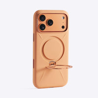 TORRAS Ostand Q3 Silicone Case for iPhone 17 Pro Max with 360° spin stand, velvet-lined interior, and food-grade liquid silicone