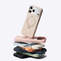 TORRAS Ostand Q3 Silicone Case for iPhone 17 Pro Max with 360° spin stand, velvet-lined interior, and food-grade liquid silicone