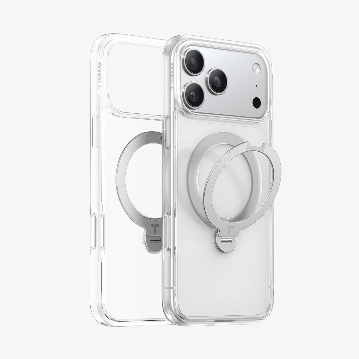 TORRAS Ostand Q3 Spin Case for iPhone 17 Pro Max with 360° spin stand, 18N magnetic hold, and 12 ft drop protection