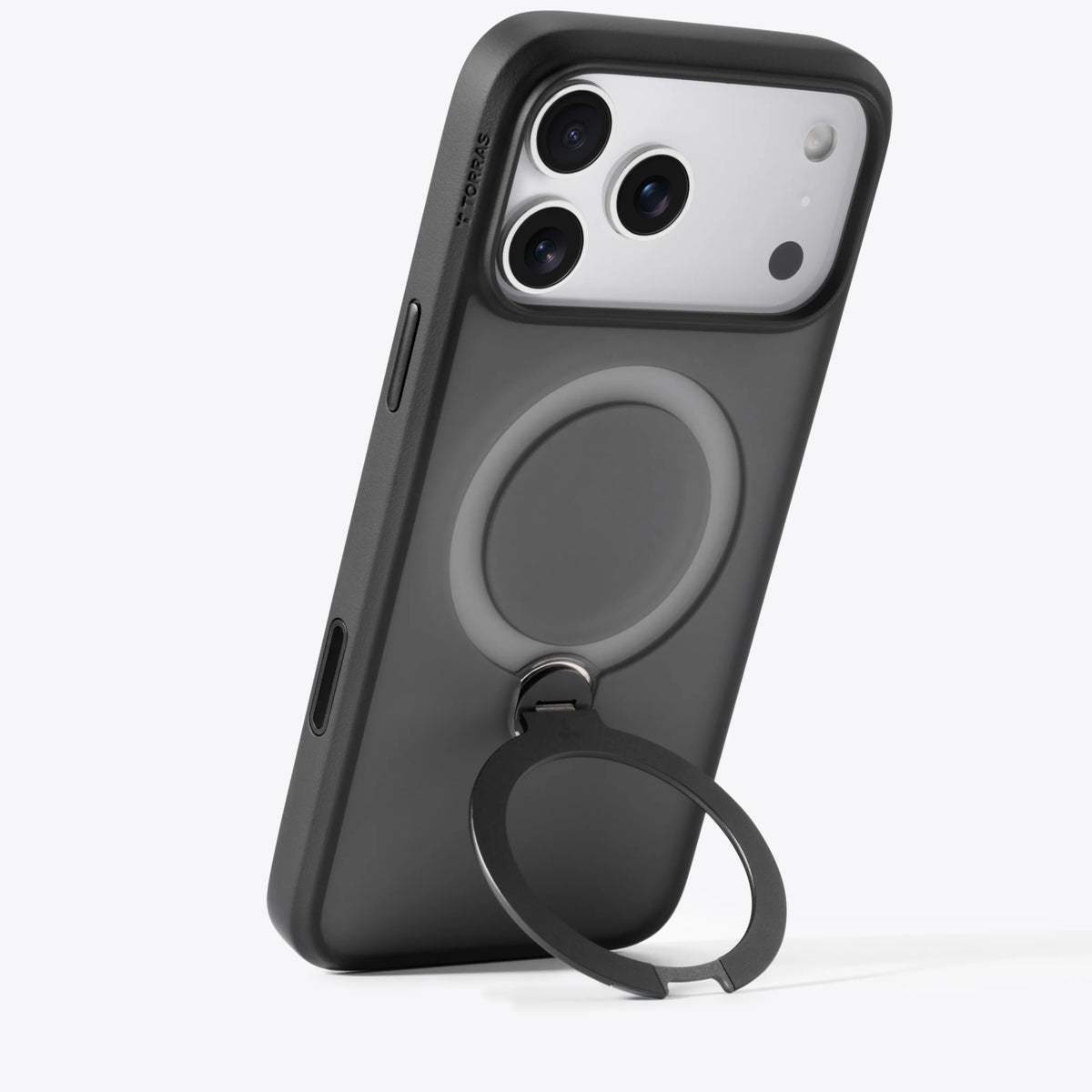 TORRAS Ostand Q3 Spin Case for iPhone 17 Pro Max with 360° spin stand, 18N magnetic hold, and 12 ft drop protection