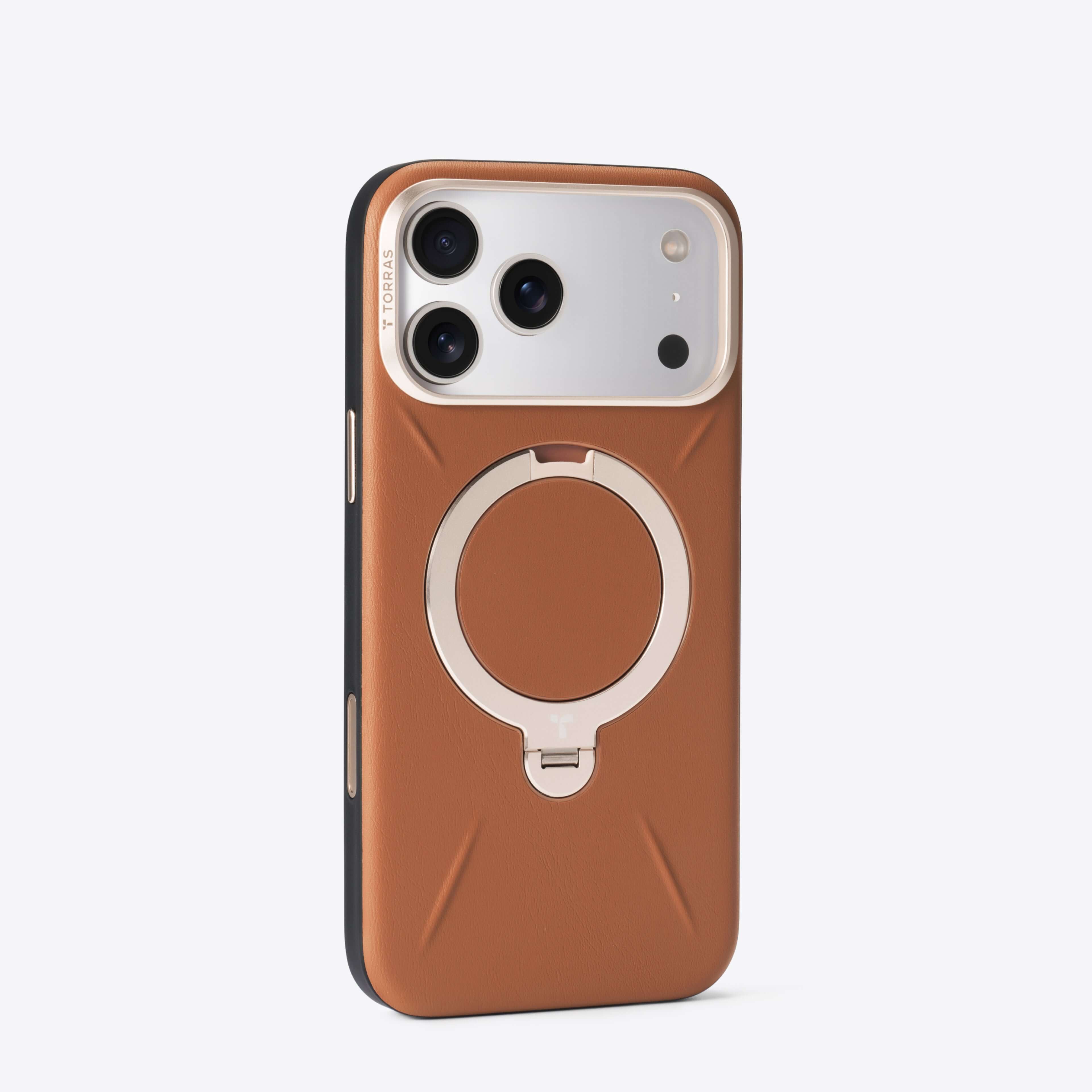 Ostand Q3 VegSkin Vegan Leather, iPhone 17 Pro | Torras Glass