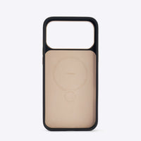 TORRAS Ostand Q3 VegSkin Case for iPhone 17 Pro Max with 360° spin stand and leather-inspired silicone fabric