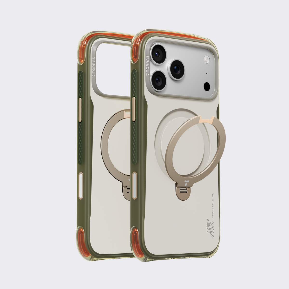 TORRAS Ostand Q3 Air Pro Case for iPhone 17 Pro Max and iPhone 17 Pro with 360° precision stand, MagSafe support, and Air² Pro dual-layer airbag protection