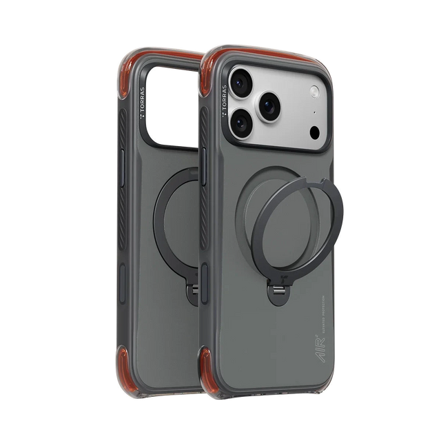 Ostand Q3 Air Pro Obsidian Core case for iPhone 17 Pro Max with rotating stand ring
