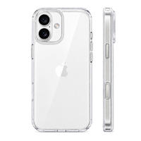 Crystal Clear TORRAS Crystal Clear anti-yellowing case on iPhone 17, back and side views
