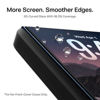 More screen, smoother edges — 3D-curved glass with 98.3% coverage on the iPhone Duo outer display, for no-front-cover cases only