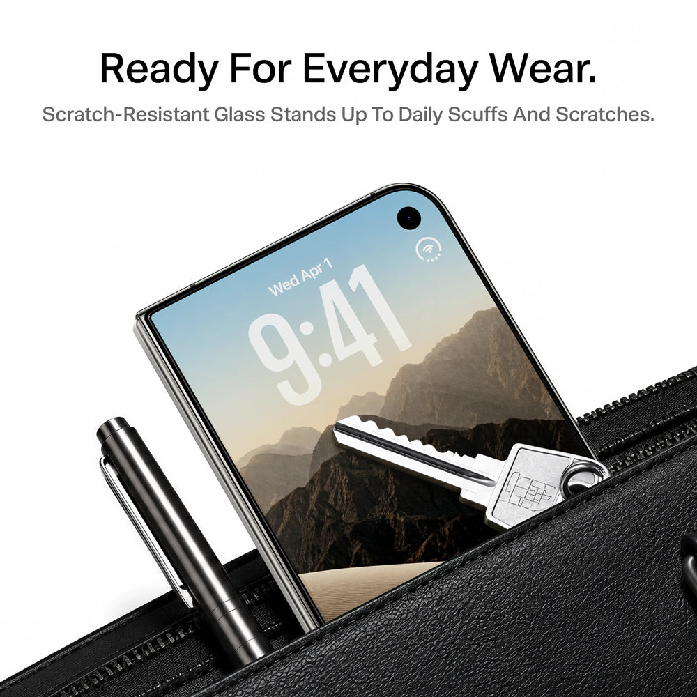 Ready for everyday wear — scratch-resistant glass stands up to keys and daily scuffs inside a bag