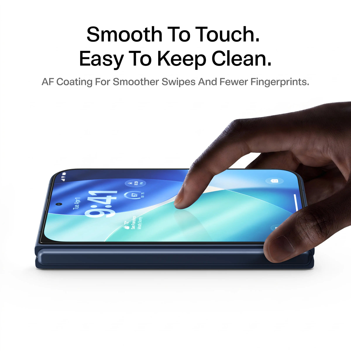 Smooth to touch, easy to keep clean — AF coating for smoother swipes and fewer fingerprints on iPhone Duo