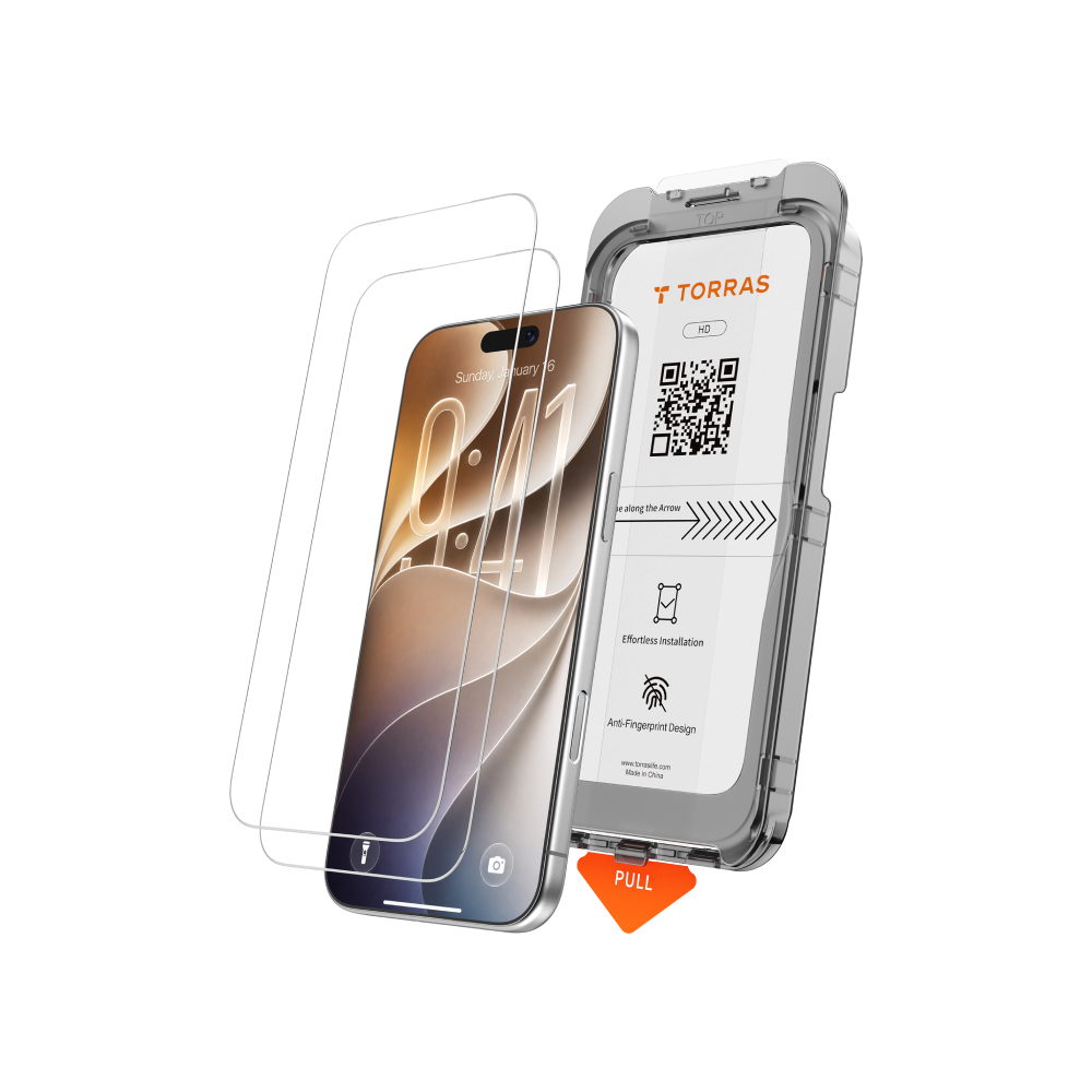 HD Shield Case-Friendly screen protector with its one-pull installation tray