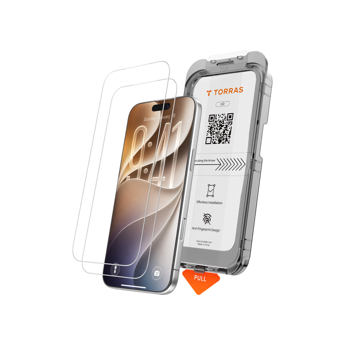 HD Shield Case-Friendly screen protector with its one-pull installation tray