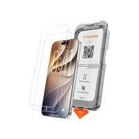 Screen protector sheets with the one-pull installation tray, shown on black