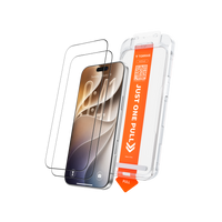 HD Shield Ultra 3X sheets with the one-pull installation tray beside an iPhone, on black