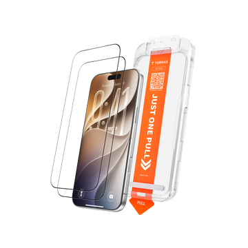 HD Shield Ultra 3X two-pack and one-pull installation tray beside an iPhone, on black