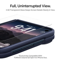 HD Shield screen protector on iPhone Duo outer display: 2.5D transparent glass for a full, uninterrupted view