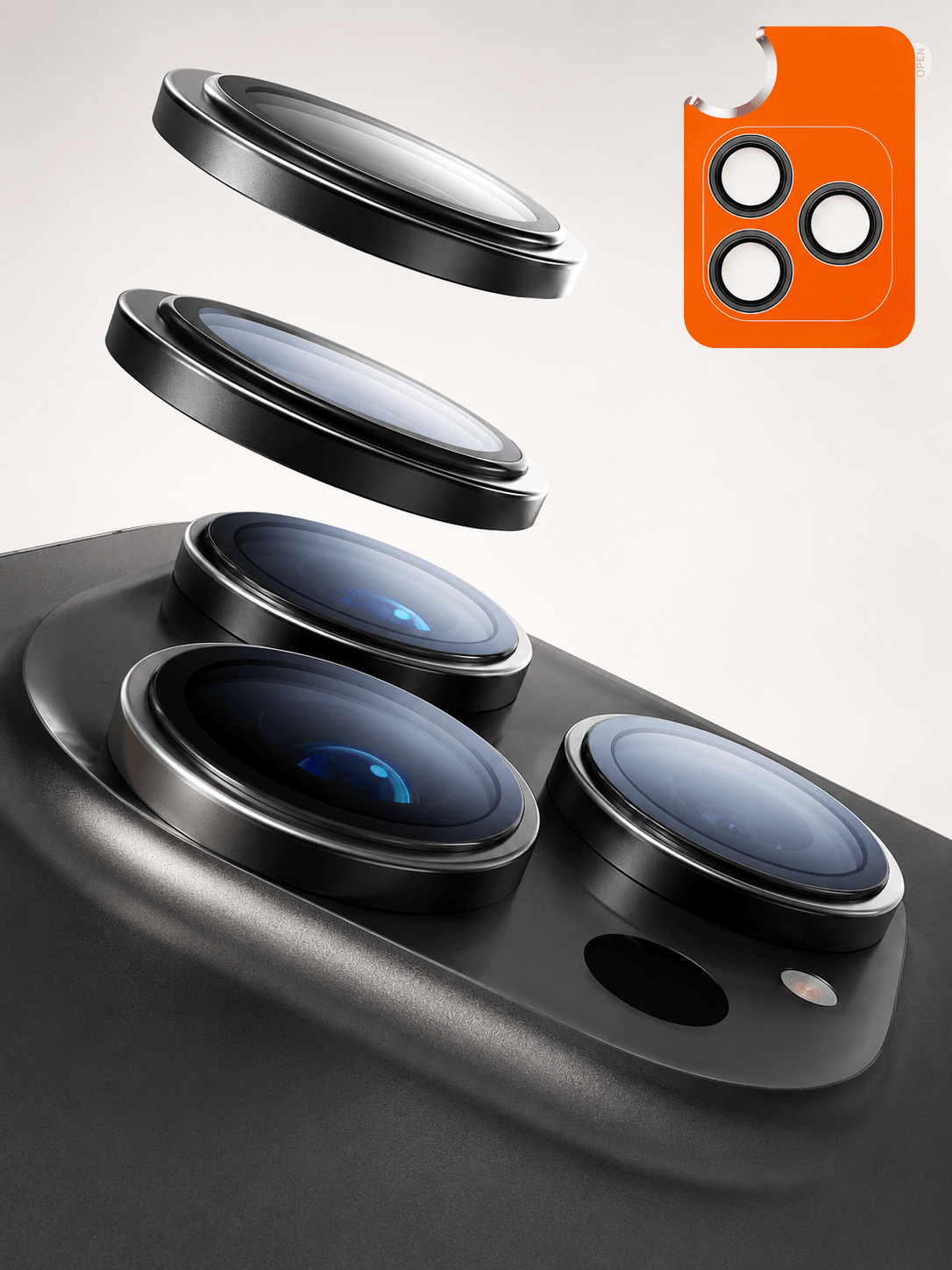 LensGuard Lens Protector for iPhone 17 Pro - Black