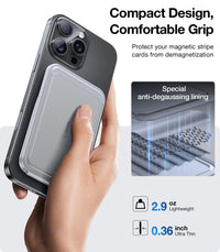 TORRAS minimalist leather slim wallet protects iPhone cards with magnetic stand & anti-degaussing.