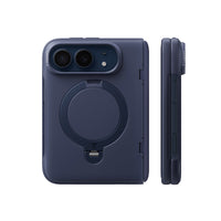 Back and side profile of the Deep Blue Ostand Q3 Spin case with the ring stand folded flat