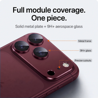 CameraGo lens protector — full module coverage, one-piece metal plate with 9H+ aerospace glass