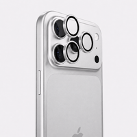 LensGuard lens protector rings on the camera module of a silver iPhone