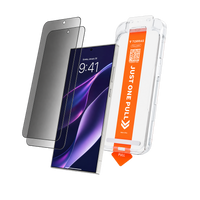 Privacy Shield Ultra sheets with the one-pull installation tray beside a Samsung Galaxy