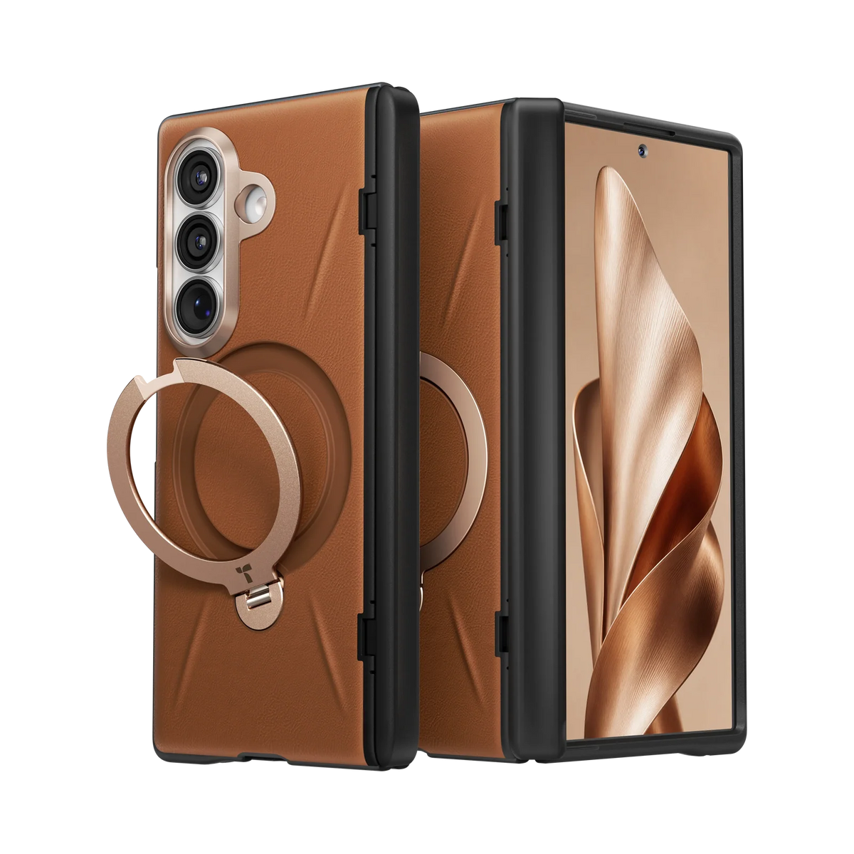 Ostand Q3 VegSkin for Samsung Case - Samsung Galaxy Z Fold 8 Ultra Amber Brown