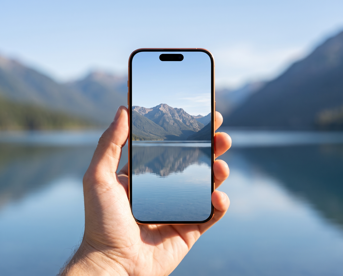 iPhone 17 Pro with SunView AR readable in bright daylight, no glare